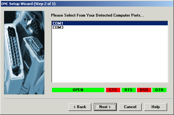DNC Setup wizard for easy CNC setups