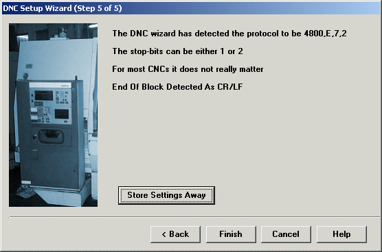 DNC Setup wizard for easy CNC setups